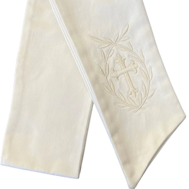 Ivory Cross Wreath Sash