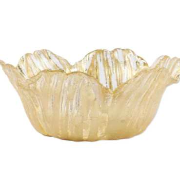 Rufolo Glass Gold Flower Small Bowl