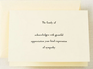 Hand Engraved Sympathy Notes