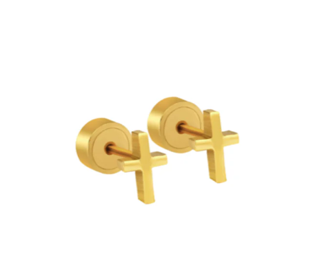 Gold Cross Studs