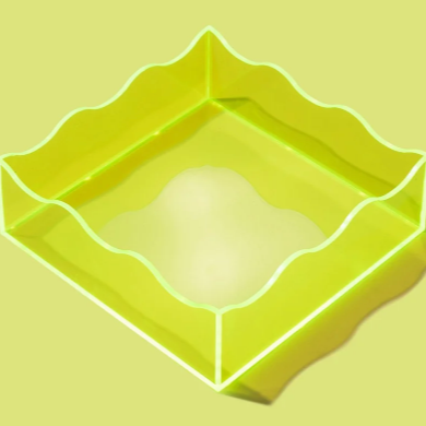 Neon Green Wavy Tray