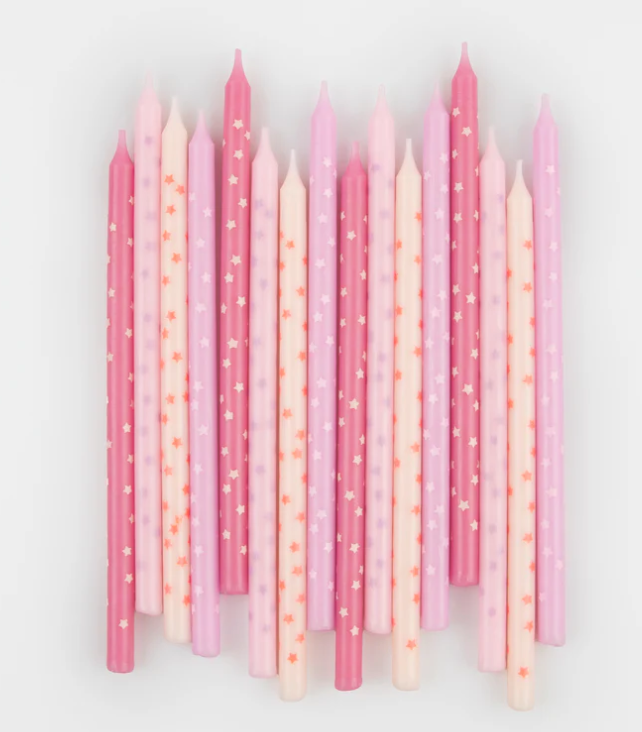 Pink Stars Candles