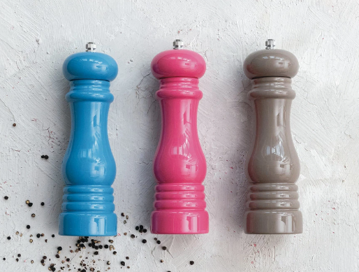 Enameled Rubberwood Salt/Pepper Mill