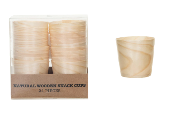 Natural Wooden Snack Cups