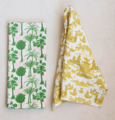 Palm Trees & Chinoiserie Tea Towels