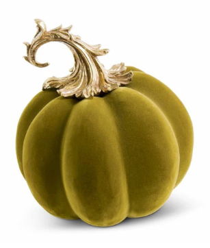 Velvet Pumpkin with Gold Stem