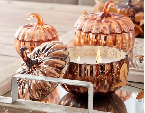 Glass Pumpkin Candle