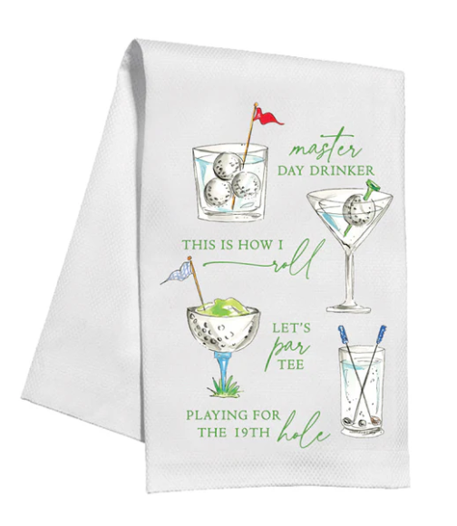 Golf Cocktails Kitchen Towel