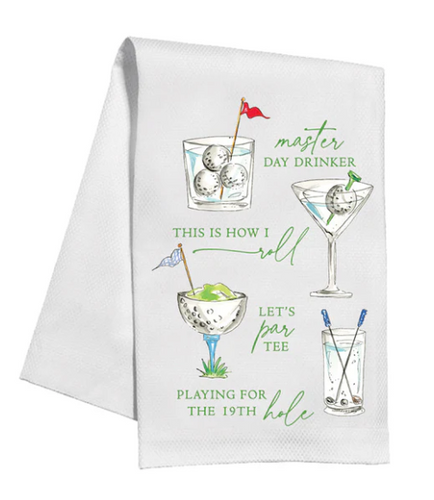 Golf Cocktails Kitchen Towel