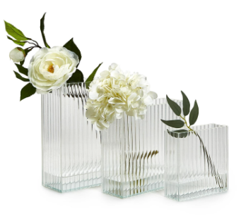 Ribbed Square Vase