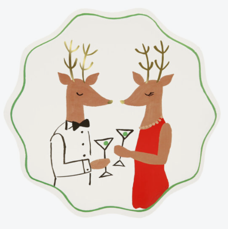 Mr. and Mrs. Reindeer Plates