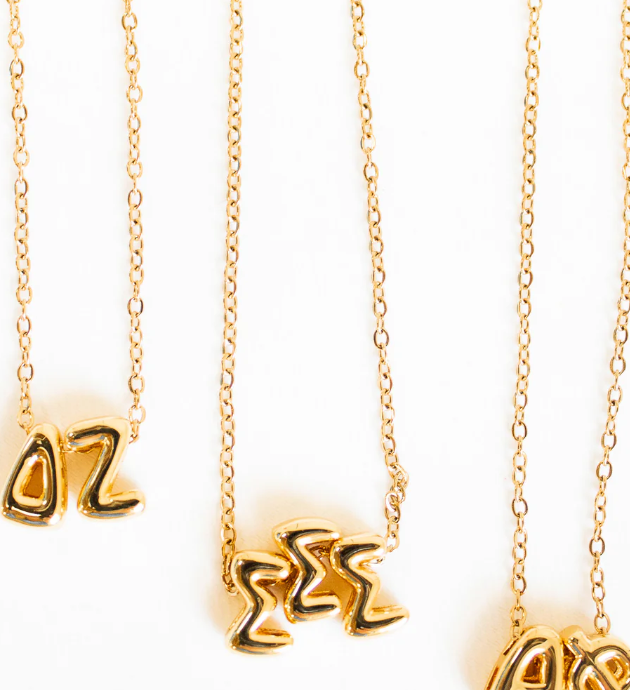 Bubble Letter Sorority Necklace