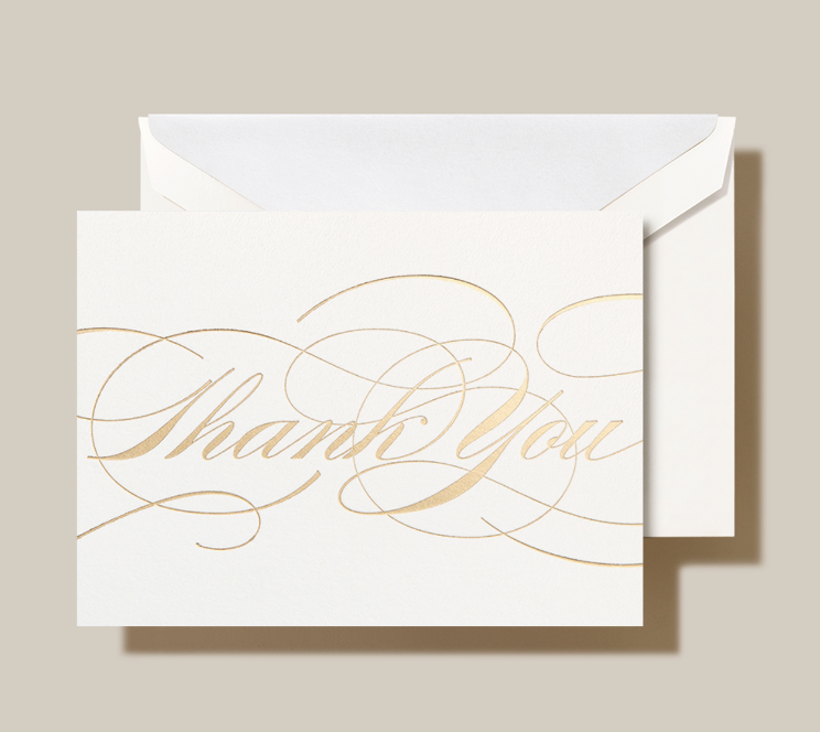 Gold Flourish Thank You Note