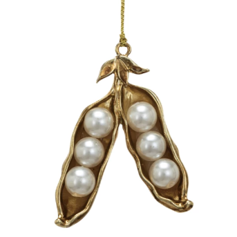 Pearl Pea Pod Ornament