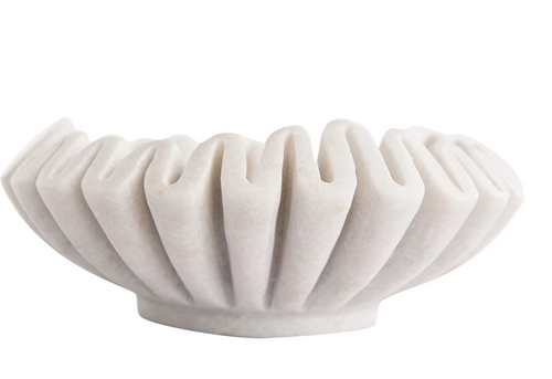 White Marble Fluted Dish