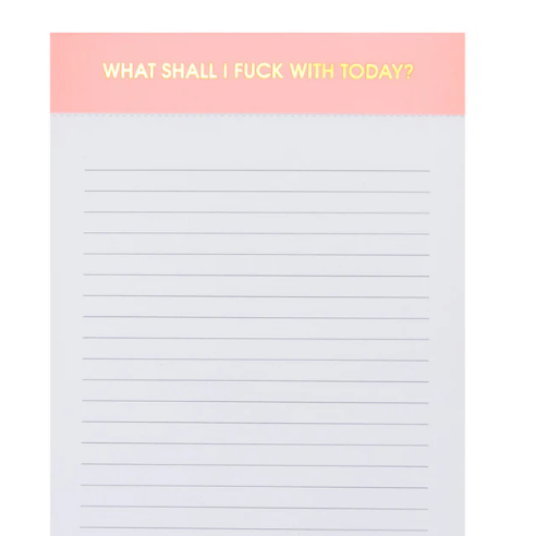 What Shall I F*ck With Today? Notepad