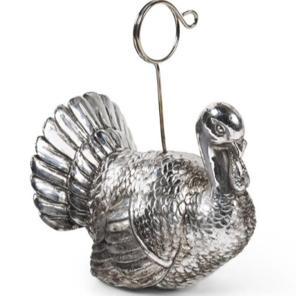 Silver Turkey Card Holder