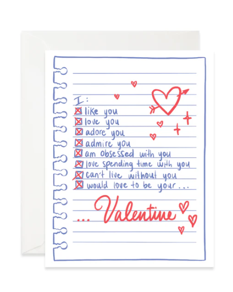 Checklist Valentine Card