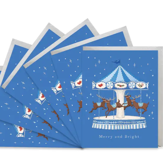 Reindeer Merry Go Round Card