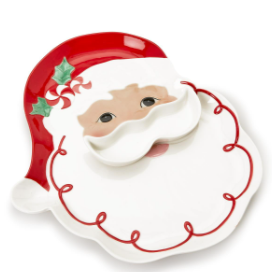 Santa Plate with Mustache Bowl