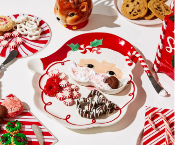 Santa Plate with Mustache Bowl