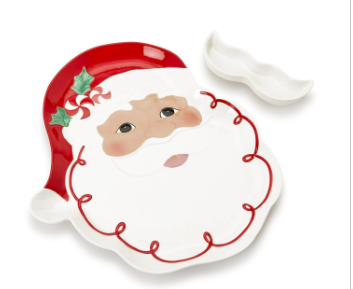 Santa Plate with Mustache Bowl