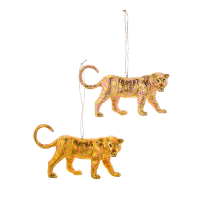 Gold Leaf Tiger Ornament