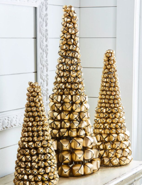 Gold Jingle Bell Cone Tree