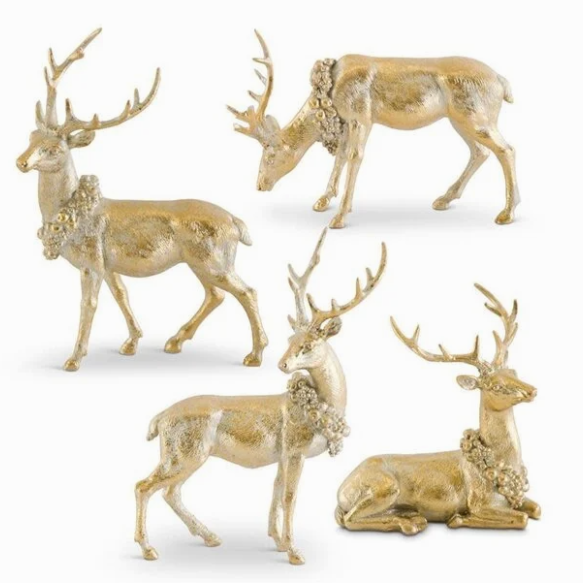 Antique Gold Resin Deer
