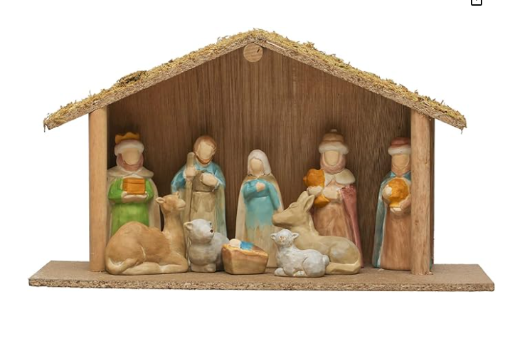 Small Mango Wood Nativity