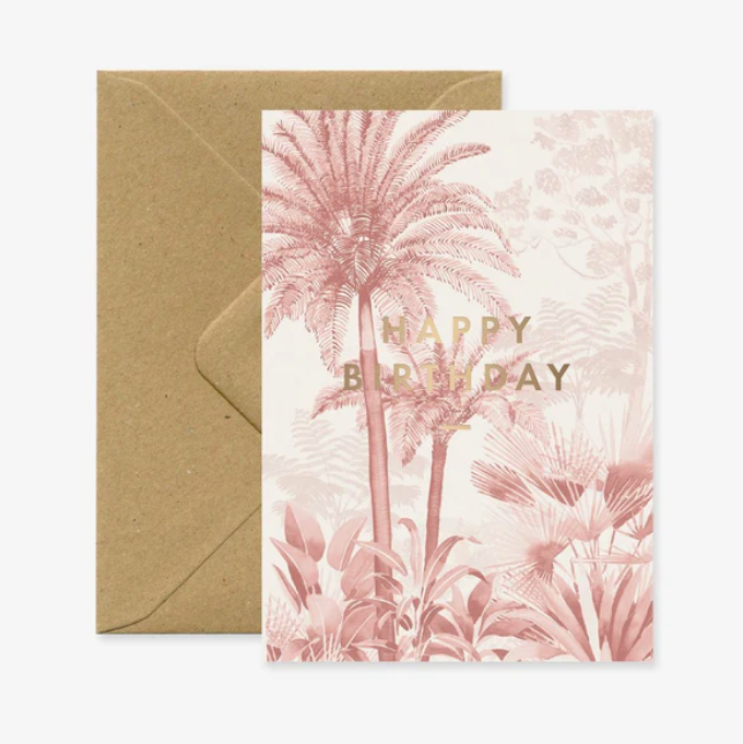 Pink Forest Birthday Card