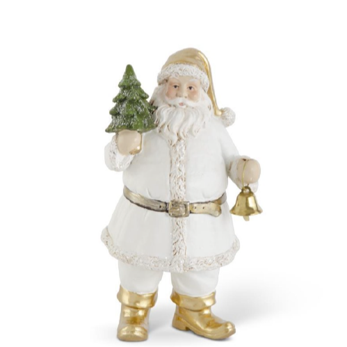 White And Gold Santa W Bell