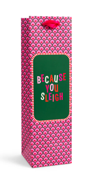 Because You Sleigh Wine Gift Bag