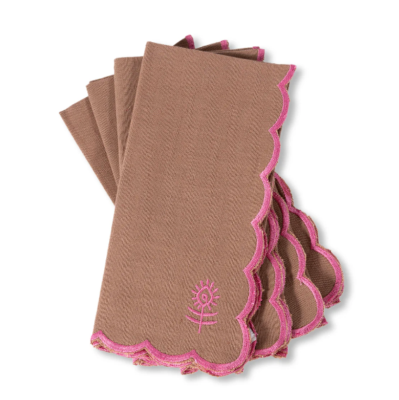 Pink Scallop Napkin Set