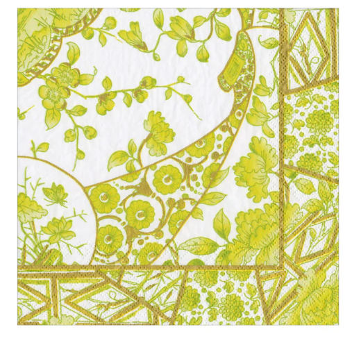 Gilded Porcelain Chartreuse Cocktail Napkins