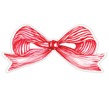 Red Striped Bow Accent