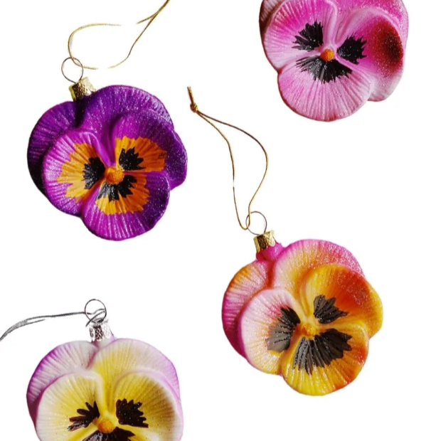 Colorful Pansy Ornament