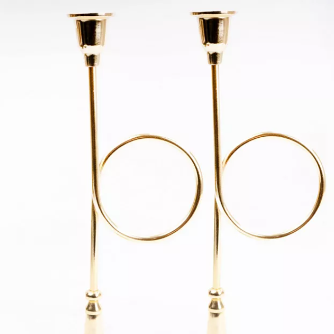 French Horn Candlestick Holder