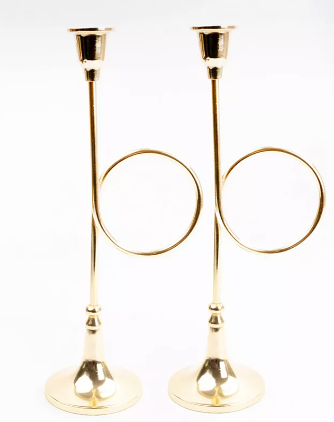 French Horn Candlestick Holder