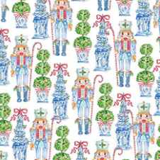 Blue Chinoiserie Nutcracker Wrapping Paper