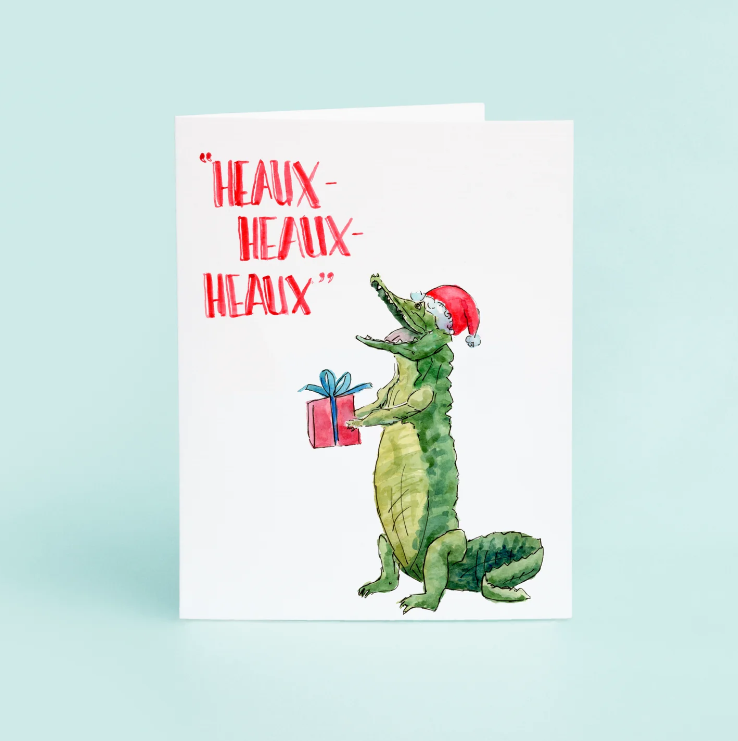 Alligator Santa Card