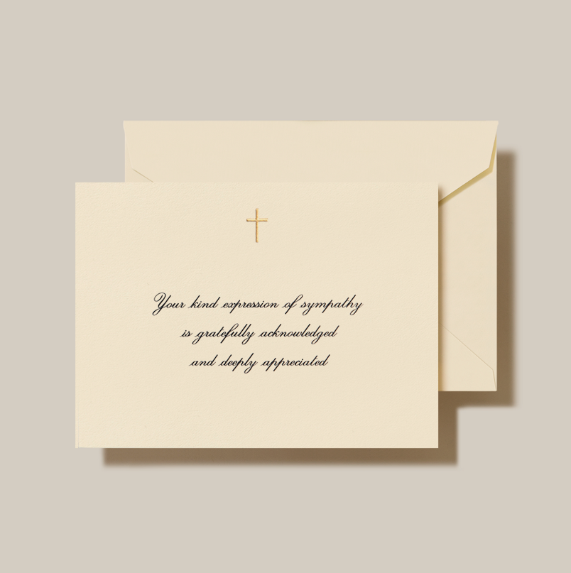 Gold Cross Sympathy Notes