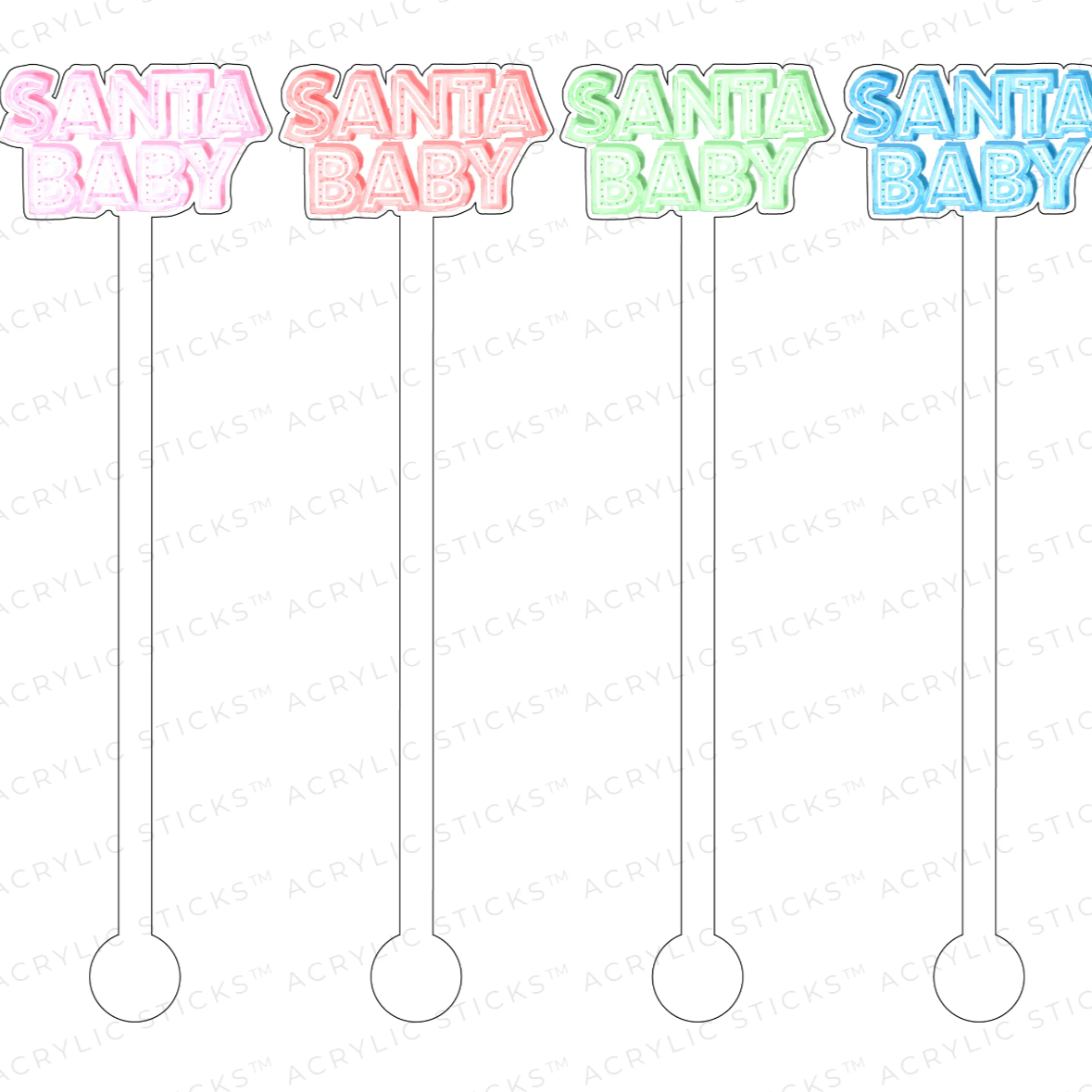 Santa Baby Acrylic Stir Sticks