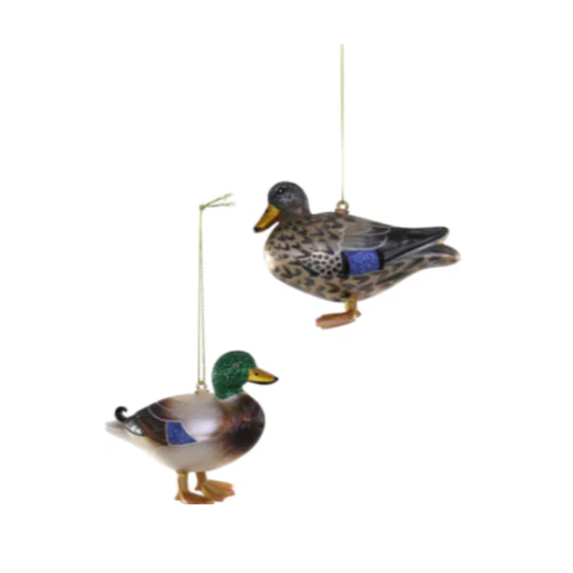 Mallards Glass Ornament