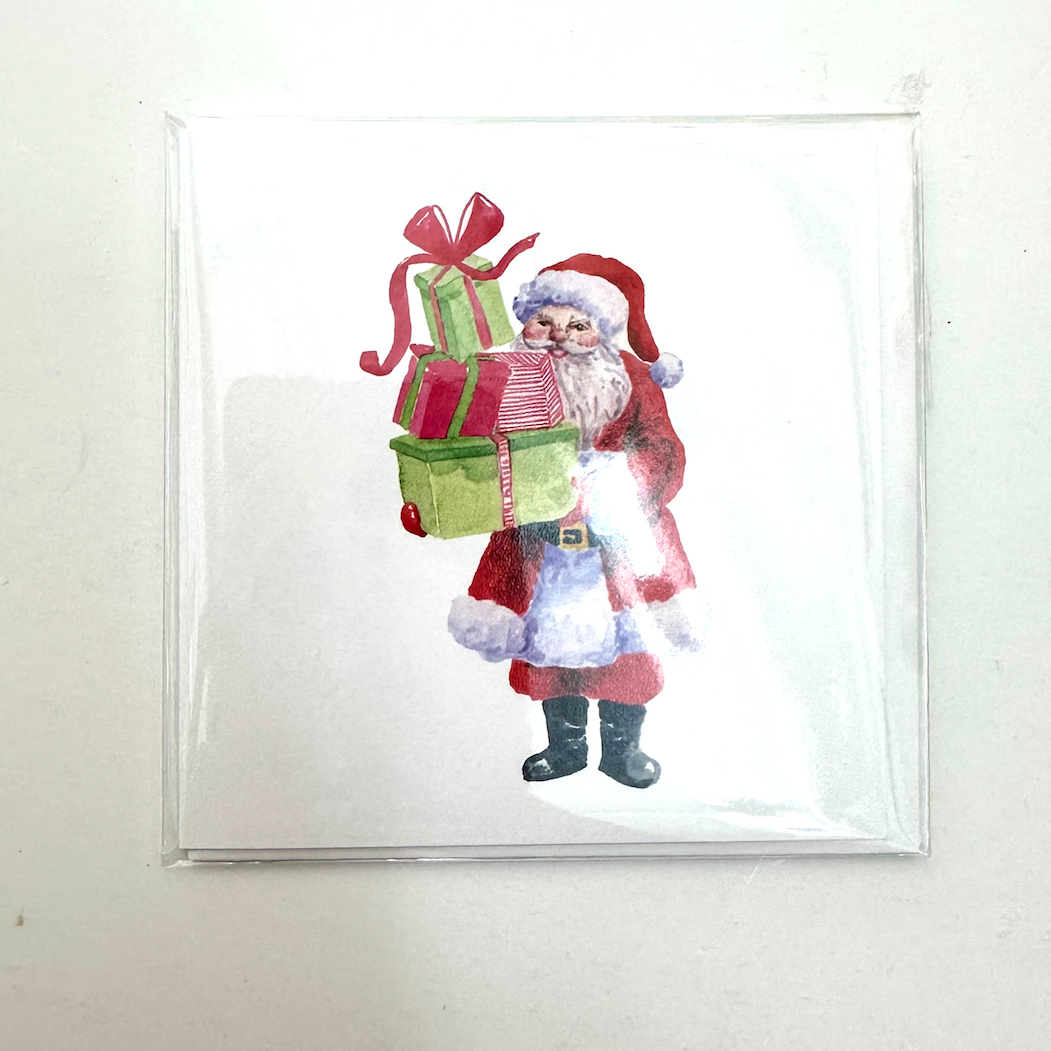 Santa And Presents Enclosure Card