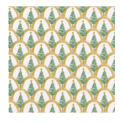 Deco Christmas Gold Cocktail Napkin