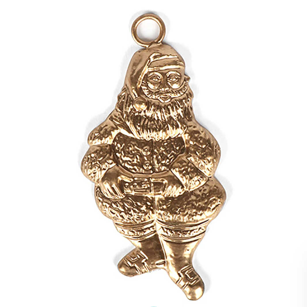 Jolly Good Gold Santa Ornament