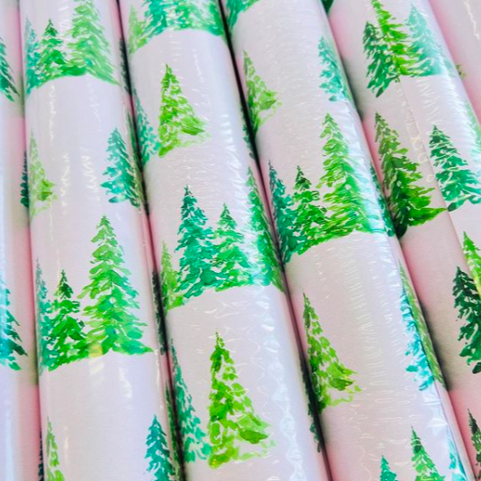 Pink Trees Wrapping Paper