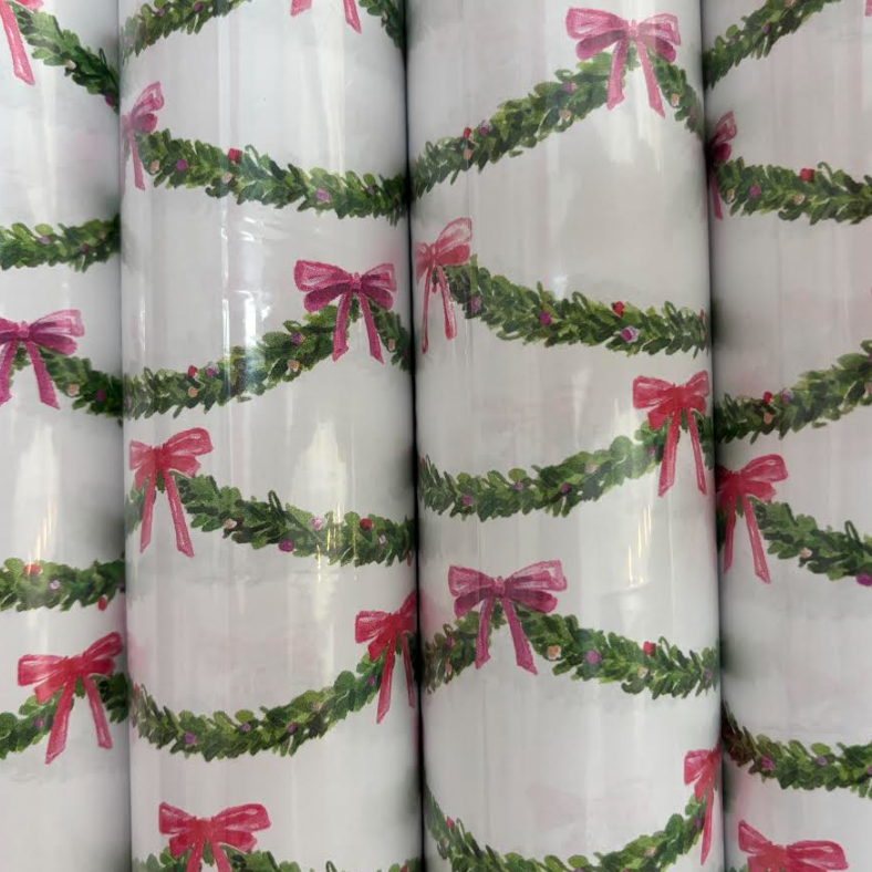 Pink Garland Wrapping Paper