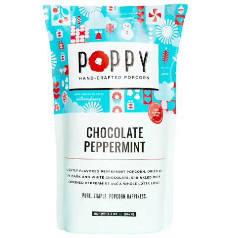 Chocolate Peppermint Poppy Popcorn